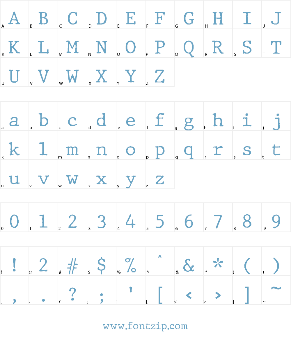 JMH Typewriter Font Character